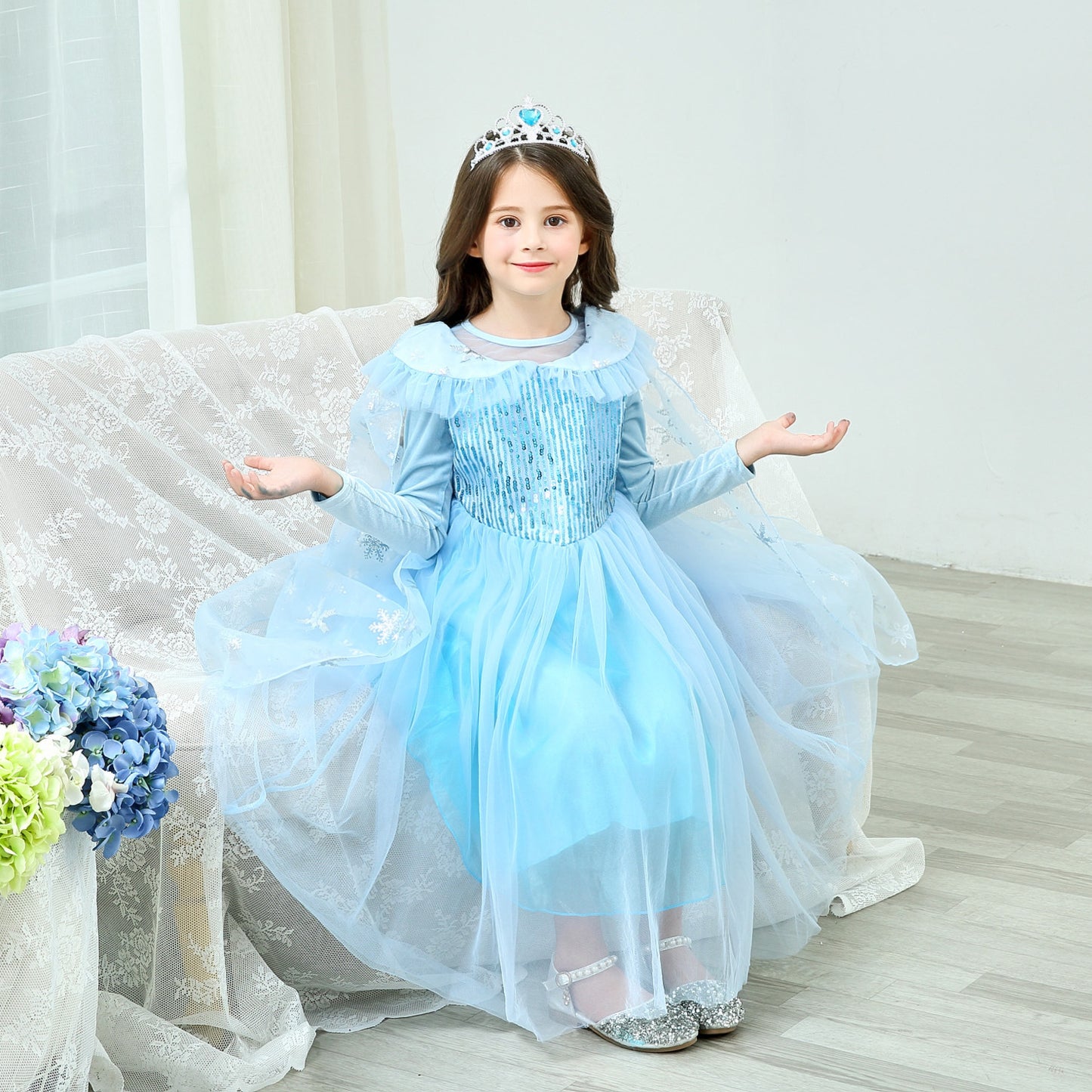 Frozen princess dress Aisha girls dress Aisha elsa children's Christmas costume long-sleeved