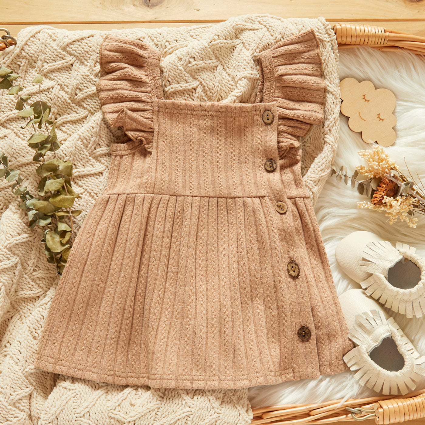 INS new girls suspender dress small and medium-sized children's ribbed splicing thickened pit jacquard dress on behalf of