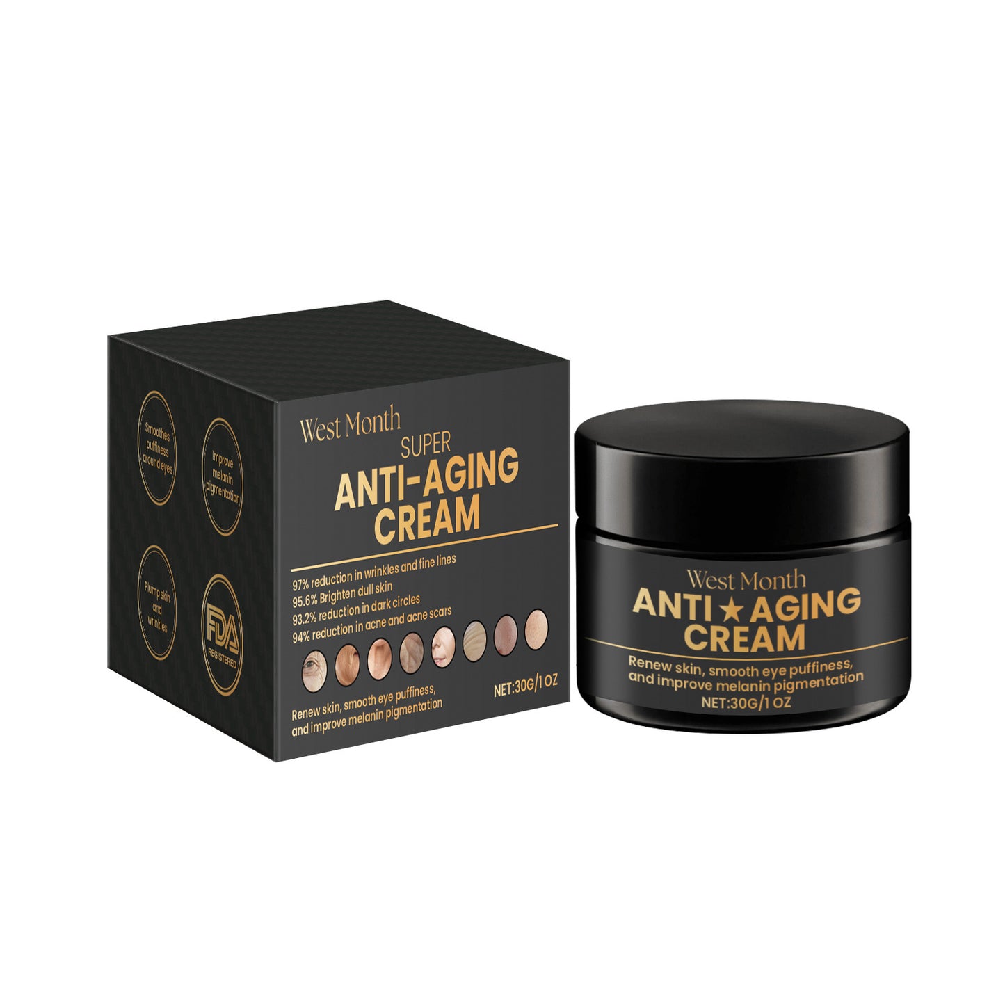 WEST MONTH Deep Moisturizing Cream Facial Skin Hydration Nourishing Care Apply Massage Care Cream