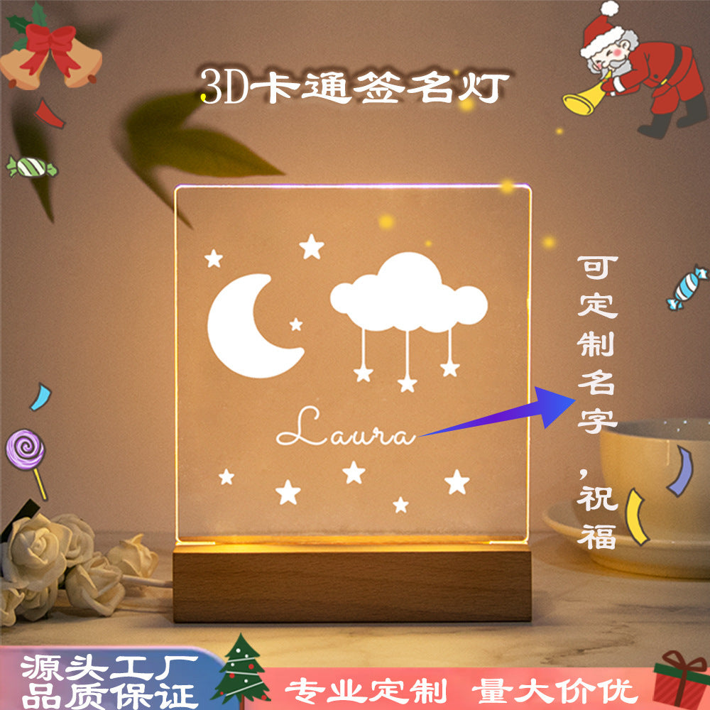 Cross-border e-commerce new and exotic products 3d night light Christmas gift for children's creative cartoon holiday