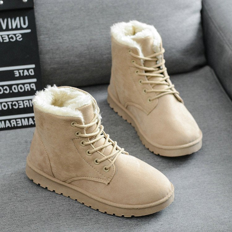 2019 new wild Korean version of autumn and winter plus velvet snow boots cotton shoes boots women's shoes students Martin boots women's boots