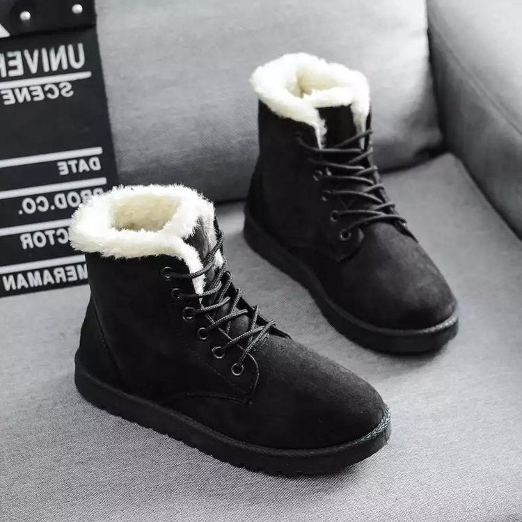 2019 new wild Korean version of autumn and winter plus velvet snow boots cotton shoes boots women's shoes students Martin boots women's boots