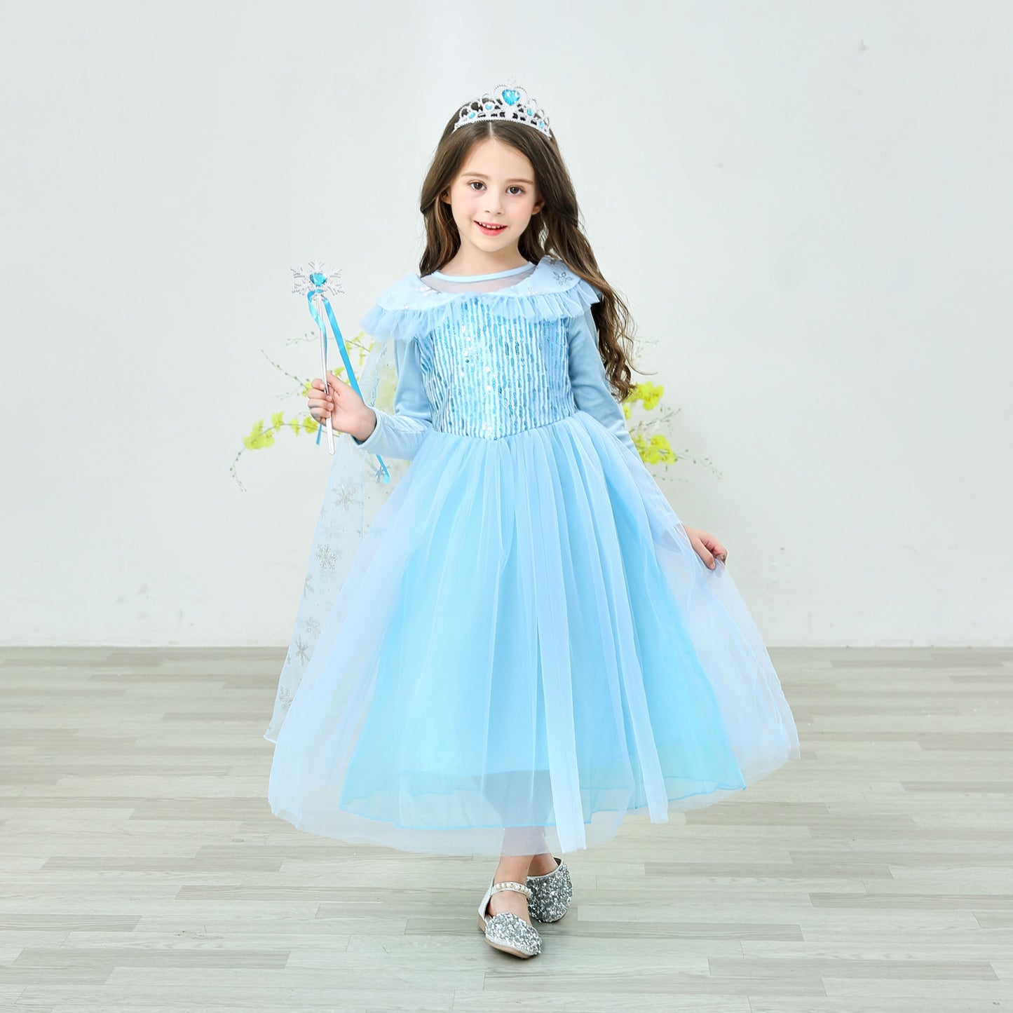 Frozen princess dress Aisha girls dress Aisha elsa children's Christmas costume long-sleeved