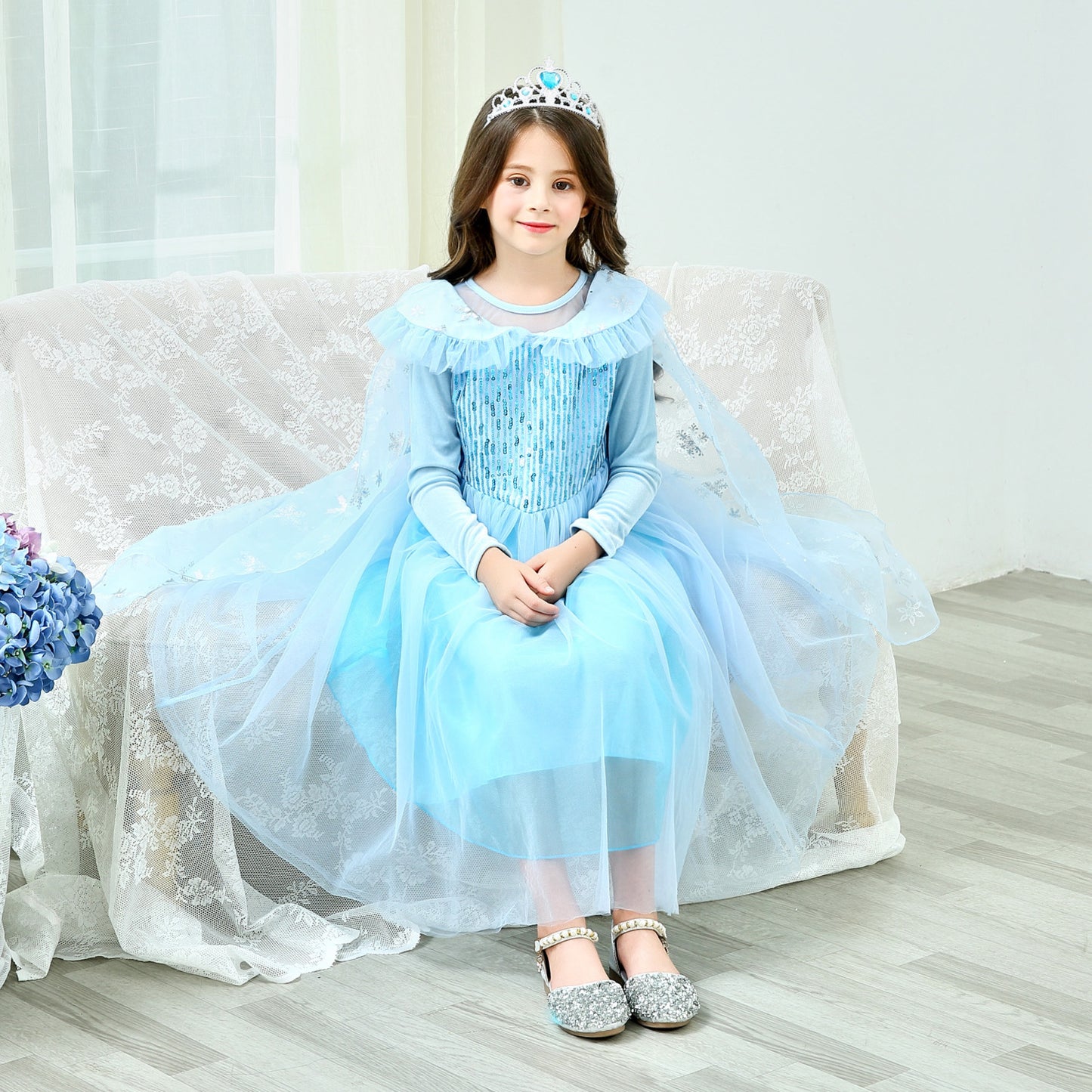 Frozen princess dress Aisha girls dress Aisha elsa children's Christmas costume long-sleeved