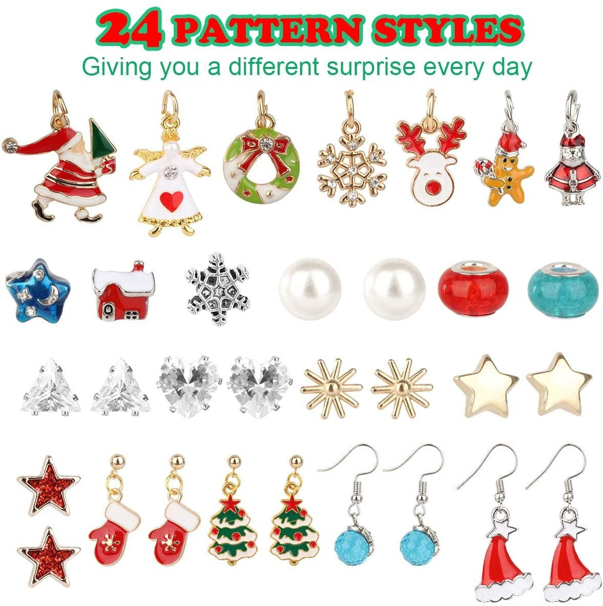 Amazon Countdown 24 Calendar Advent Surprise Blind Box DIY Creative Combination Christmas Bracelet Set