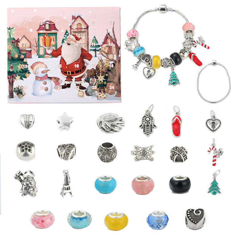 Amazon Countdown 24 Calendar Advent Surprise Blind Box DIY Creative Combination Christmas Bracelet Set