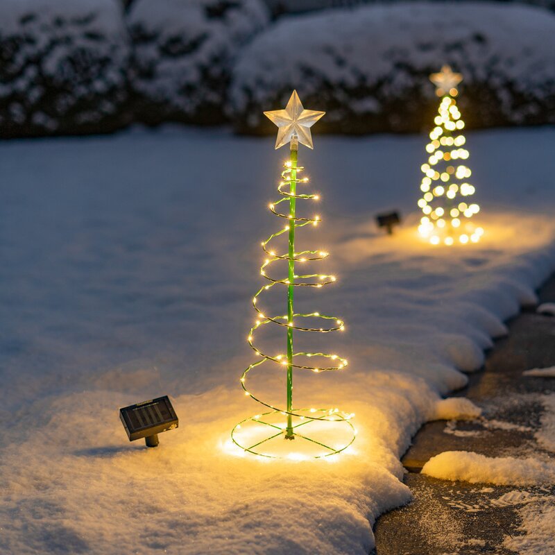 Cross-border popular Christmas garden lights string stars Christmas tree decoration lights LED solar Christmas tree