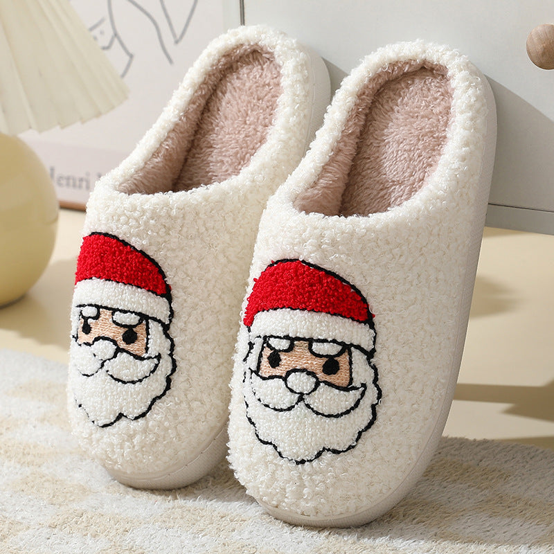 Foreign trade winter cute cartoon Christmas elk cotton slippers student fashion home warm plush cotton slippers wholesale