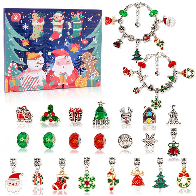 Amazon Countdown 24 Calendar Advent Surprise Blind Box DIY Creative Combination Christmas Bracelet Set