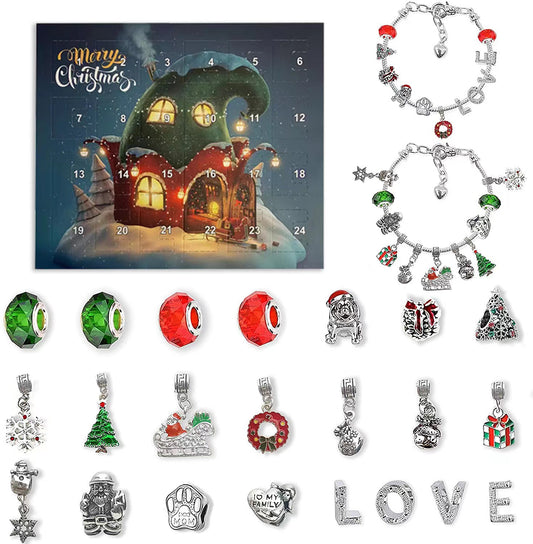 Amazon Countdown 24 Calendar Advent Surprise Blind Box DIY Creative Combination Christmas Bracelet Set