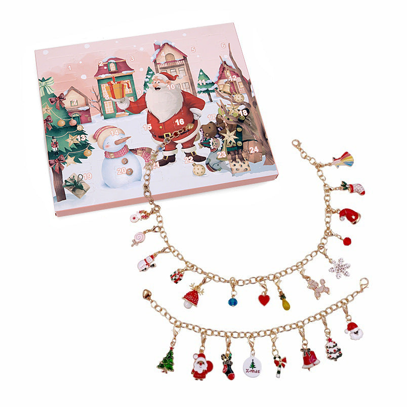 Amazon Countdown 24 Calendar Advent Surprise Blind Box DIY Creative Combination Christmas Bracelet Set